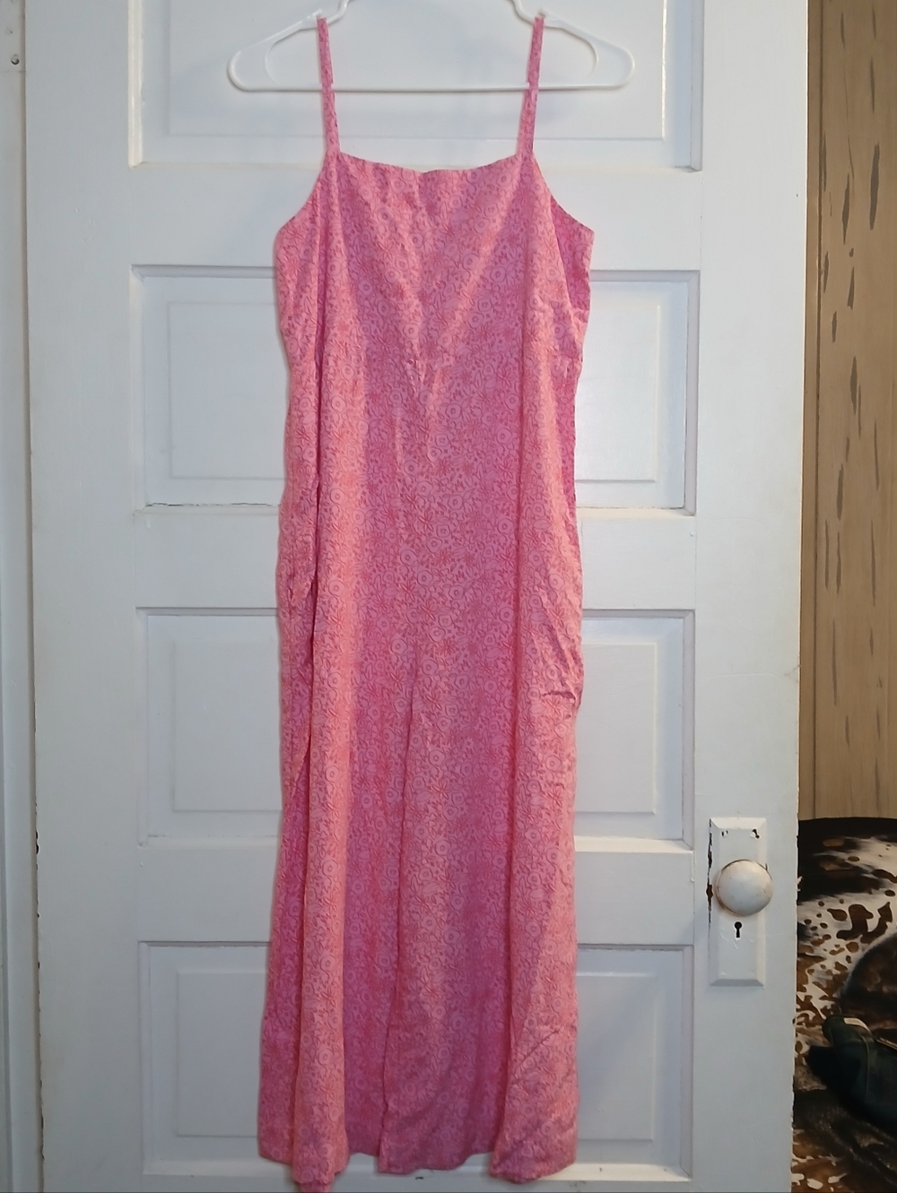 Cat & Jack Pink Floral Wide Leg Jumpsuit Girls XL 14 Sleeveless Summer Romper